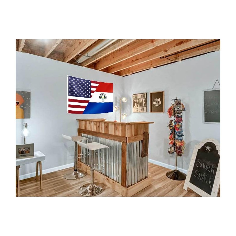 America Paraguay Friendship Flag 3x5FT USA American Paraguayans Flag Fade
