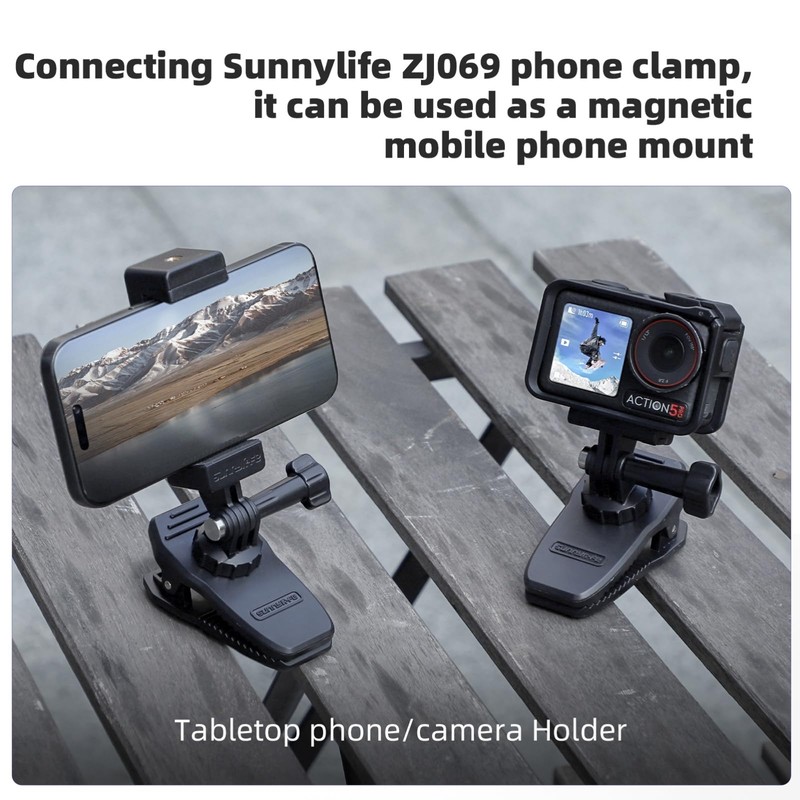 Action 5 Pro Sun Visor Clip & Magnetic Backpack Mount