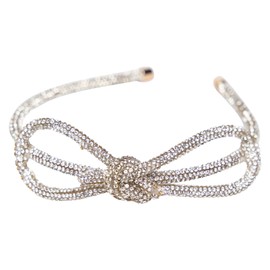 Malibu Sugar Silver Rhinestone Bow Headbands for Girls – Sparkly Hair Accessories for Little Girls and Tweens Fashion & Daily Wear