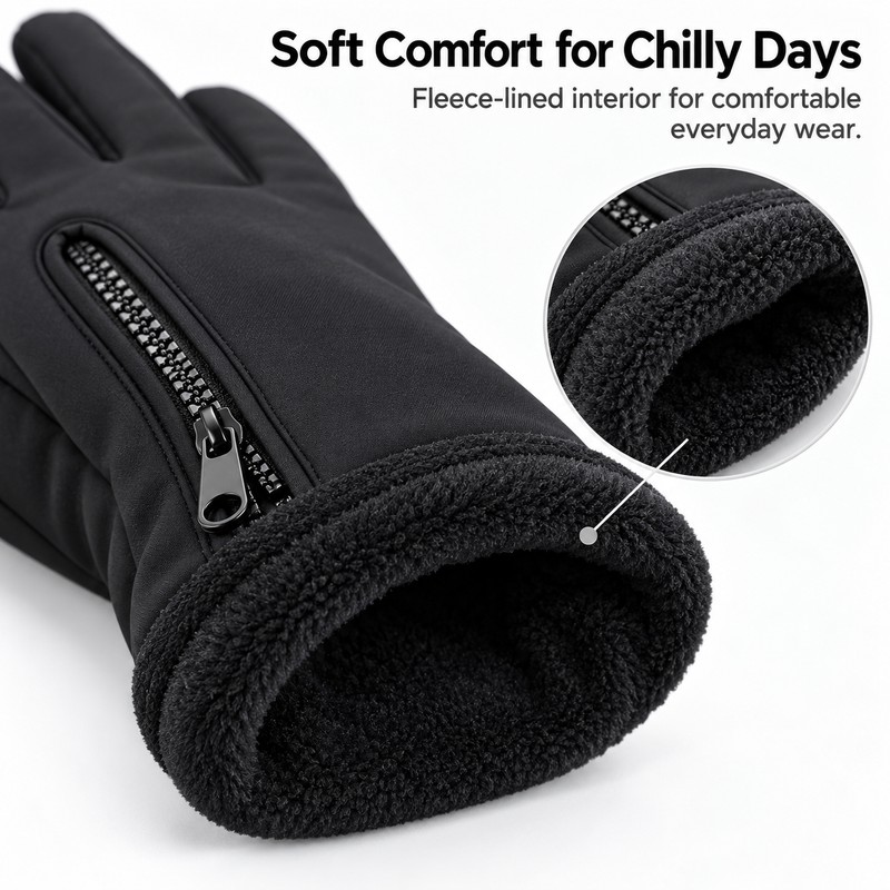 Winter Thermal Touchscreen Gloves with Soft Fleece Lining, Non-Slip Grip