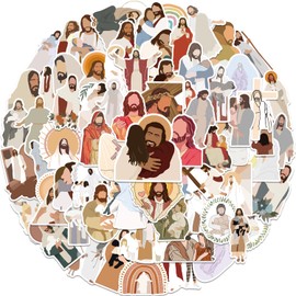 ROTY 100 Pcs Jesus Stickers Aesthetic Christian Stickers, Religious Cross Faith Waterproof Vinyl Gifts for Phone, Water Bottle, Luggage, Laptop, Adults Teens Kids Boys Girls