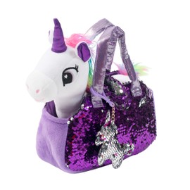 Little Jupiter Plush Pet Set w/Purse - Unicorn Stuffed Animals for Girls - Plush Gift for Age 4-5 - 6-7 yrs (White Unicorn)