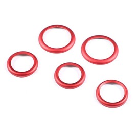 Hcilloend New Fiat 500/Abarth 595 695 Exclusive for 2010-2022 Switching Center Control Switching Button Ring Button Cover Window Elevation Hazard Warning Sports Rear Defogger Switch Ring Aluminum