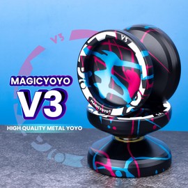 MAGICYOYO V3 Yoyo Professional Responsive Yoyo for Kids, Unresponsive Yo yo for Adults, Metal Professional Yoyos + 12 Yo yo Strings, Yo-Yo Accessory