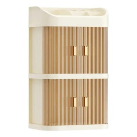Organizador De Maquillaje 3 Capas Con Puerta Transparente                                                                                             