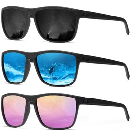 SPEEDHYUN Classic Men's Polarised Sunglasses Square Lightweight Sunglasses UV Protection Sports Cycling Glasses C755 (C09)