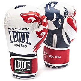 LEONE 1947 Muay Thai, Shin Guard unisex-adulto, unisex adult, Muay Thai, Bianco, 14 Oz