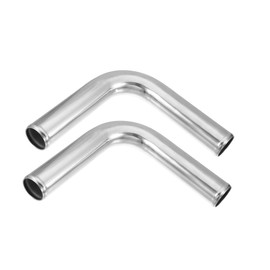 Hihaha OD 1.75" 45mm Leg Length 6" 152mm Car Aluminum Alloy Tube Intercooler Pipe 90 Degree Bend Elbow Air Intake Joiners Tubing - Pack of 2 Durable Material