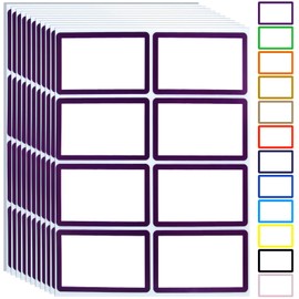 Name Tag Stickers,15 Colors Available,200pcs Name Tag Labels,3.5" x 2.25" Name Badges Name Tags Label for School,Party,Training,Clothing(Dark Purple)