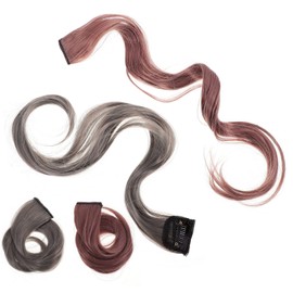 PACKOVE 4Pcs Long Curly Hair Extensions for Highlight Hairpieces with Natural Look Thin Pencil for Parties Festivals Seamless Clip Hair Accessories