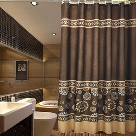 Riverbyland 72 x 72 Elegance Polyester Shower Curtains Coffee