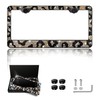 Mulixis Leopard Bedazzled License Plate Frames for Women Diamond License