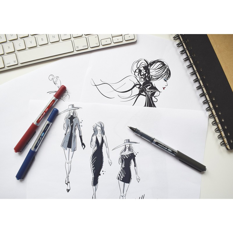 uni-ball 153486289 UB-150 Eye Micro Rollerball Pens, Black/Blue/Red Uni Super