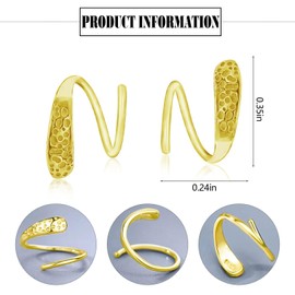 925 Sterling Silver Small Double Hoop Earrings,Handmade Silver Spiral Twist Wrap Earrings,14k Gold Spiral Threader Earrings,Hypoallergenic Tiny Cartilage Piercing Earrings for Women Trendy (Gold)