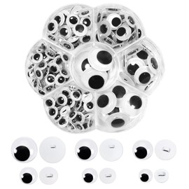 TOAOB 172pcs Wiggle Googly Eyes Round Black White Plastic Safety Doll Eyes Craft Eyes 8mm 10mm 12mm 15mm 18mm 20mm for Soft Doll Making DIY Craft Plush Animal