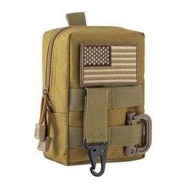 Tskijun Tactical Molle Pouch Small Attached Bag Compact EDC Bag Utility Tool Pouch Durable 600D Nylon Travel Bag Molle Accessories Organizer for Outdoor Activity