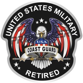ProSticker Coast Guard Retired Decal USA Flag Eagle Military 6" ProSticker 279.6