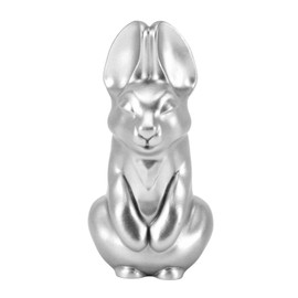 Rabbit Sculpture Smoothly Resin Rabbit Statue Decorative Exquisite Bunny Figurine for Desktop Bookshelf ZZ0769 2 Silver