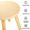 Goaste 10 Inch Wooden Step Stool, Solid Round Sitting Stool