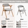 HOMEFUN Folding Chairs with Armrest, Wooden Stackable Dining Chairs with