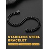 Black Bracelet for Men, Cuban Link Chain Bracelet, 5mm Mens
