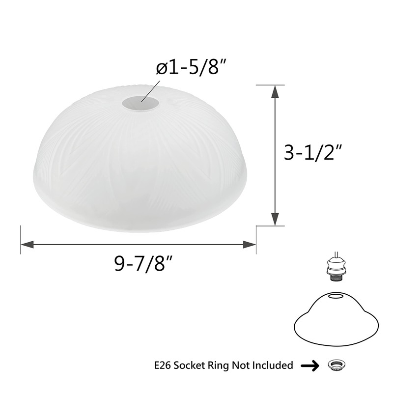 Aspen Creative 23120-11 Frosted Transitional Replacement Glass Shade for Medium