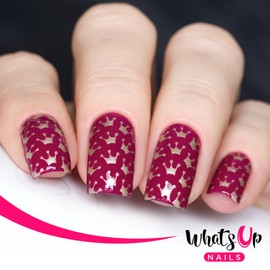 Whats Up Nails - Princess Crowns Vinyl Stencils for Nail Art Design (1 Sheet, 12 Stencils)
