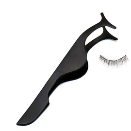 OdontoMed2011® Natural False Eyelashes Stainless Steel Magnetic False Eyelash Tweezers Applicator Clip Makeup Tool - Black