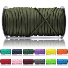 Ganzoo © Paracord 550 Rope, Army Green, 4 mm, Cord Type 3, Nylon & Polyester, Ideal for Crafting Dog Lead/Collar, Bracelet, Camping, Survival and Outdoors, 100 m, All-Purpose Rope, 7 Inner Strands