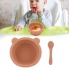 Silicone Baby Bowl Spoon Set with Bottom Suction Cup Ergonomic