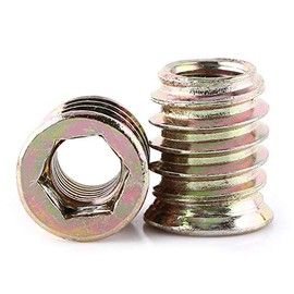 FTVOGUE Pack of 20 Hexagon Socket Drive Head Screws Carbon Steel Insert Nuts Thread for Wood Furniture (M8 x 17 mm)