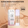 Base Maquillaje Líquida Color Protección Solar Facial Resistente Agua Ligera