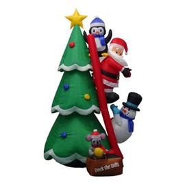 ACE TRADING - SI 7 Sienna LED Warm White Penguin/Santa/Snowman 6 ft. Inflatable