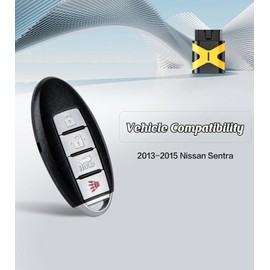 Remote2program Smart Proximity Insert Keyless Entry Remote Self Programmable Key Fob Replacement for 2013-2015 Nissan Sentra with FCC: CWTWB1U815 (CWTWB1U815 4 BTNSelf Programmable Smart Key)