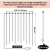 SINAMER Purple Curtain Light for Bedroom, 300 LED 9.8ft x