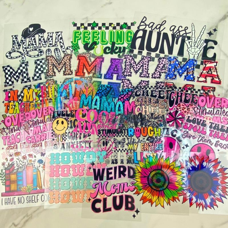 UV DTF DECALS, 4" height, Cup Decals, Cup Stickers, Cup