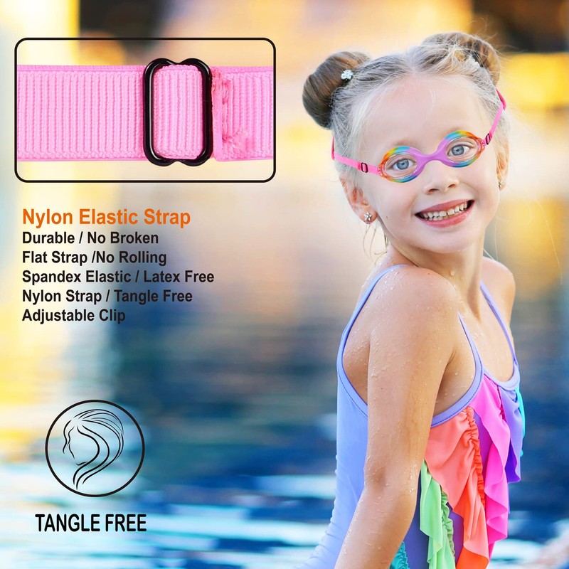 RUIGAO Toddler Swim Goggles Age 2-5, Toddler Goggles No Hair