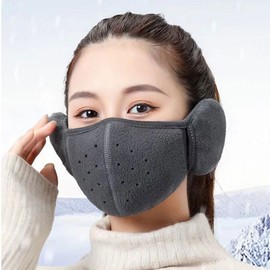 KC Certified Unisex All-in-One Thermal Earmuff Mask and Neck Warmer Winter Earmuff Mask (Black) 5ea