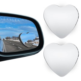 HJZHII 4PCS Heart Shaped Blind Spot Mirrors, Adjustable Car Side Mirror Wide Angle Convex Rearview Mirror Universal Enhanced Safety Cute Frameless Stick-On Car Accessories for Cars Suvs Trucks