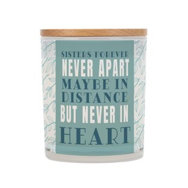 Elanze Designs Sisters Forever Never Apart Maybe in Distance But Never in Heart 11.5 Ounce Pure Soy Wax Jar Candle, Sugared Citrus Scent