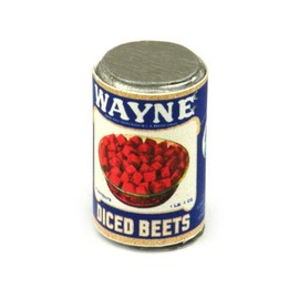 MyTinyWorld 2 x Dolls House Miniature Wayne Diced Beets Can (1930s)