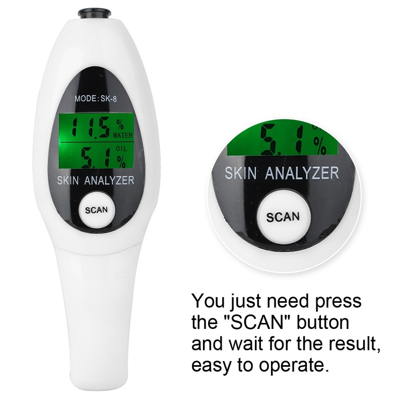 Digital LCD Display Precision Skin Sensor Tester Facial Moisture Water