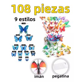 generic 108 Piezas Mariposas Decorativas Pegatina Pared