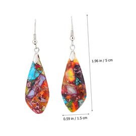 VALICLUD 1 Pair Colourful Imperial Stone Drop Earrings Hoop Earrings for Girls Fascinator Making Accessories Statement Earrings Women Earrings Jewellery Temperament Imperial Stone Pendant Miss, Stone,