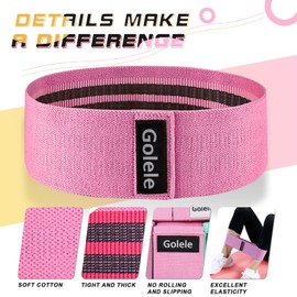 GOLELE Resistance Bands for Working Out, Non Slip Thick Squat Exercise Bands for Yoga, Pilates, Rehab, Fitness 3 Booty Bands 1 Long Resistant Band for Women Men Gym Hip Thigh Glute Bands Set(ES618)