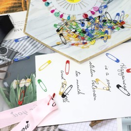 yueton 100PCS 2.5cm/1inch Mixed Color Safety Pins, Metal Mini Safety Pins, Decorative, Sewing, Clothing Tag Pins