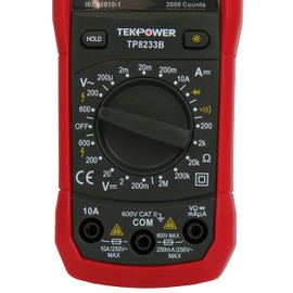 Tekpower TP8233B 19-range Digital Multimeter with Diode Check and Continuity Test