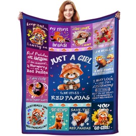 ZABAOBO Cute Red Panda Blanket Gifts for Girls Kids Adults,Red Panda Stuff Red Panda Throw Blankets,Red Panda Gifts for Women 60"x50" INCH