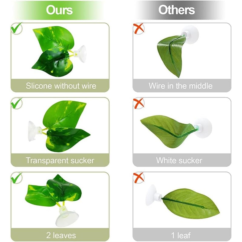 GNOLKEE Betta Leaf Hammock Silicone Peace Plant Accessories, Beta Fish