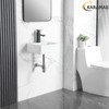 KARAMAG Small Vessel Sink 13"x11" Wall Mount Bathroom Sink Rectangular
